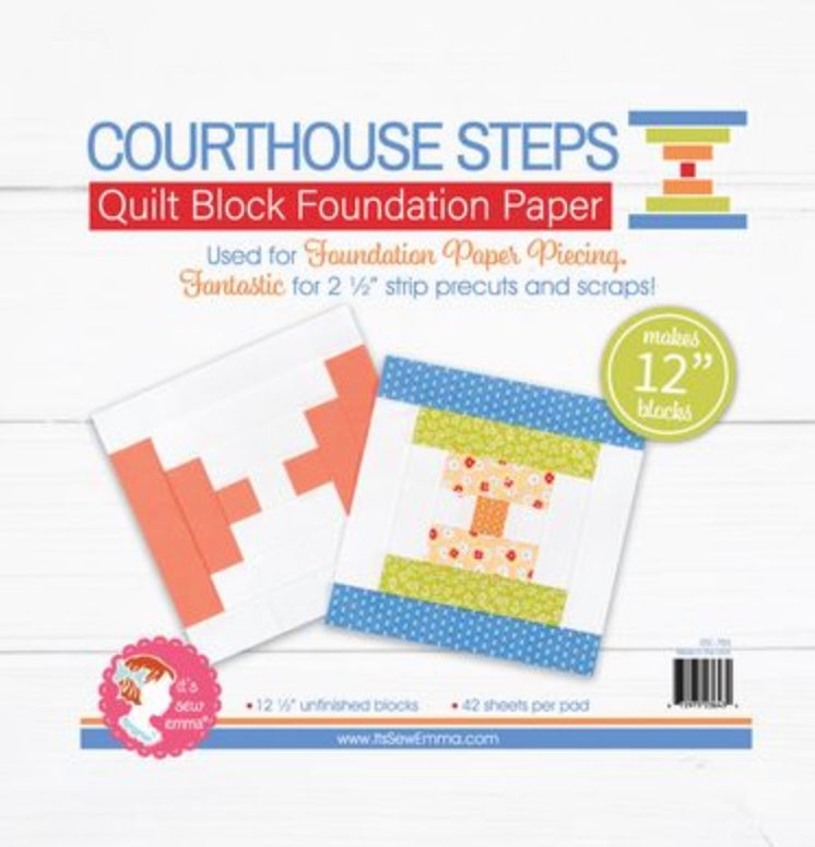 Courthouse Step 12 in Quilt Block Foundation Paper