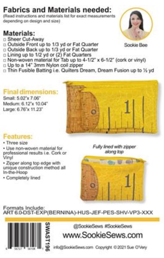 Tape Measure Clutch - In The Hoop Machine Embroidery