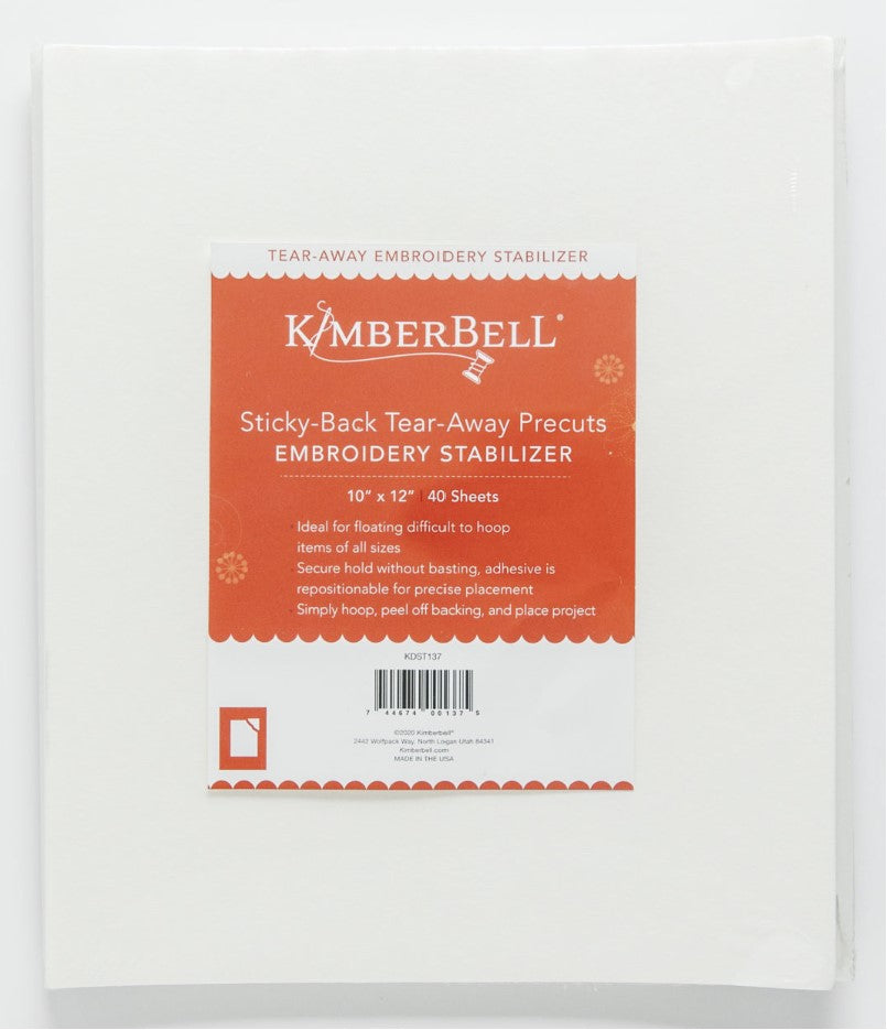 Kimberbell Sticky Back Tear Away Precuts