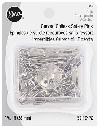 Dritz Curved Safety Pins - Size 1 - Box 50