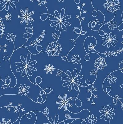 Kimberbell Basics Refreshed - Swirl Floral - Blue