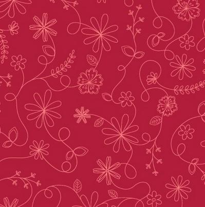 Kimberbell Basics Refreshed - Swirl Floral - Red