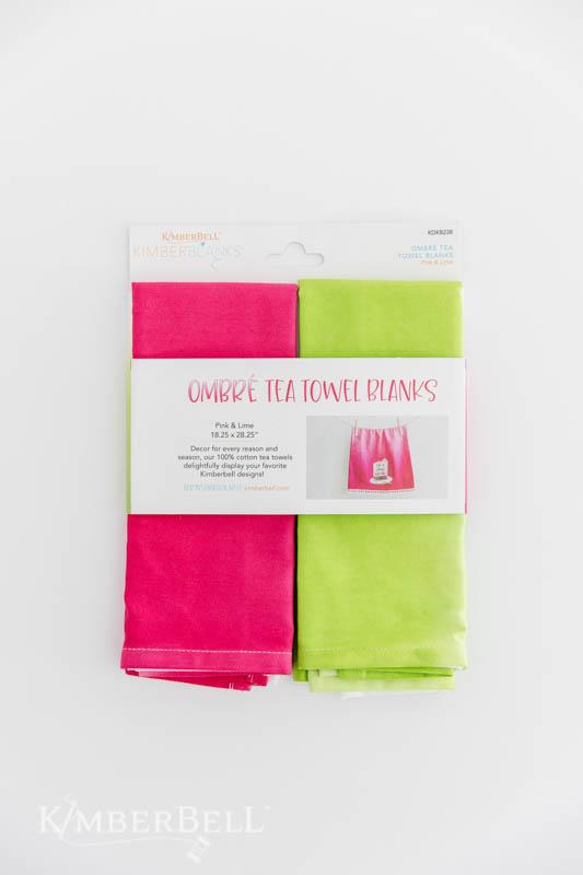 Kimberbell Blanks Ombre Tea Towels- Pink/Green