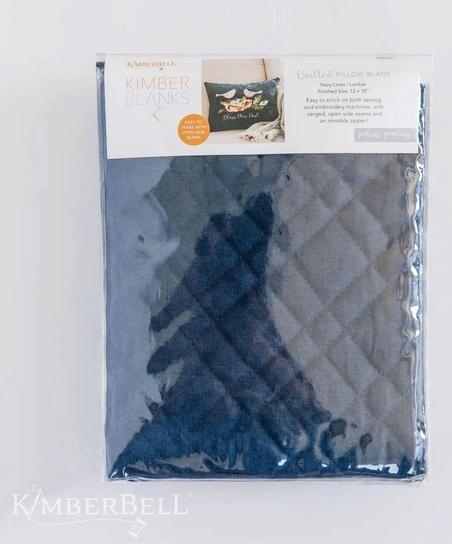 Kimberbell Blanks Quilted Pillow Blank 12x18 Navy Linen