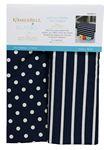 Kimberbell Blanks Tea Towels Dots & Stripes - Navy