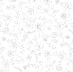 Kimberbell Vintage Flora - Swirl Floral White/Grey