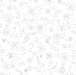 Kimberbell Vintage Flora - Swirl Floral White