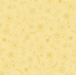 Kimberbell Vintage Flora - Swirl Floral Yellow