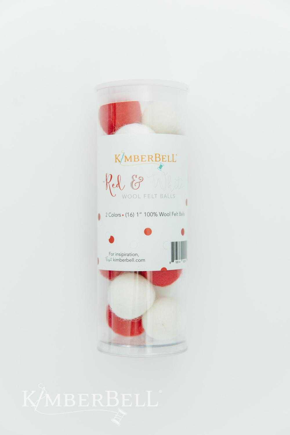 Kimberbell Wool Felt Balls - Red & White